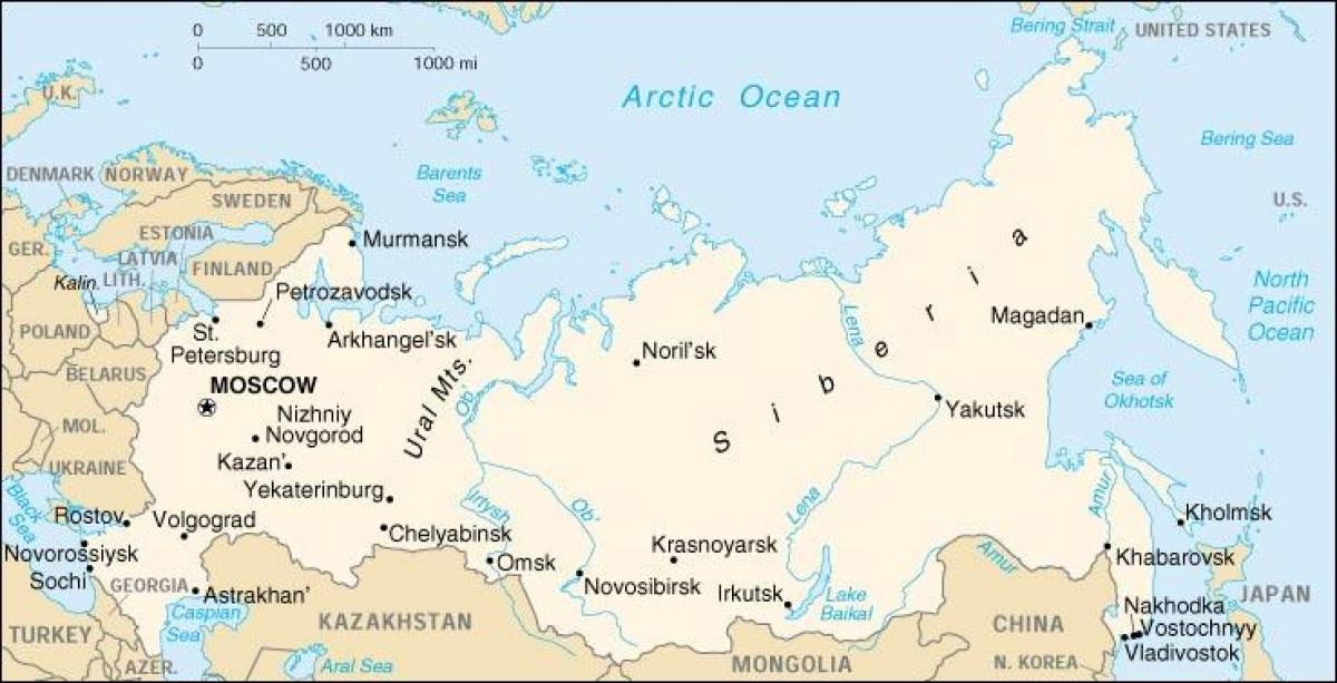 Rusia frontera mapa