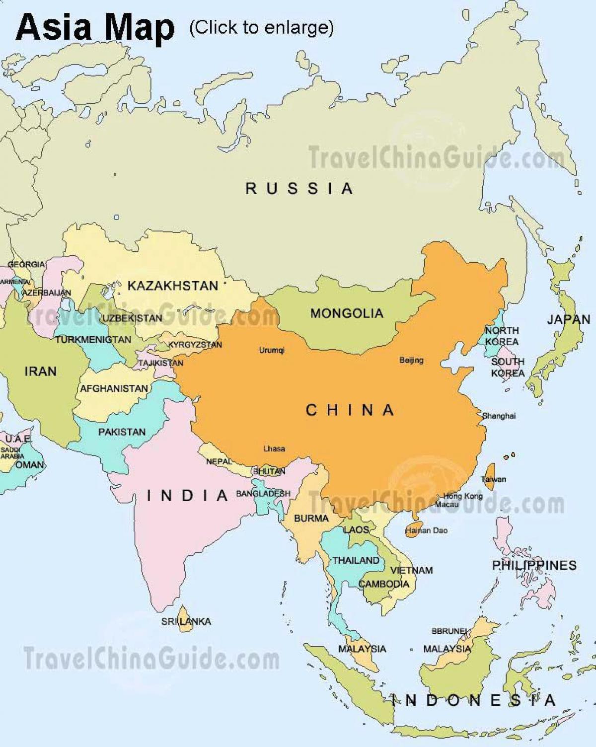 Rusia asia mapa