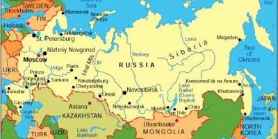 Rusia y los países circundantes mapa