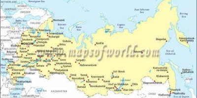 Rusia mapa con las ciudades - Mapa de Rusia y ciudades (este de Europa