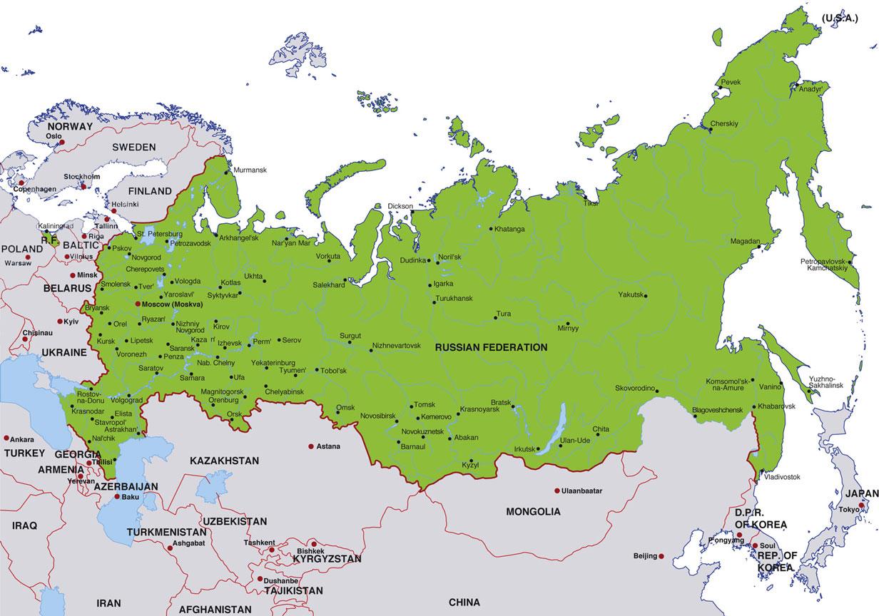 Rusia Mapa Del Pa S Pa S De Rusia Mapa Este De Europa Europa   Rusia Mapa Del País 