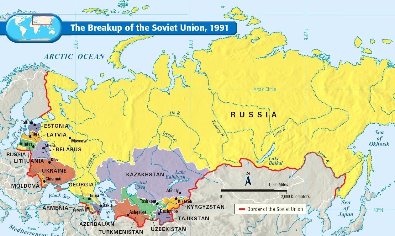 Rusia URSS mapa de la URSS en el mapa (este de Europa