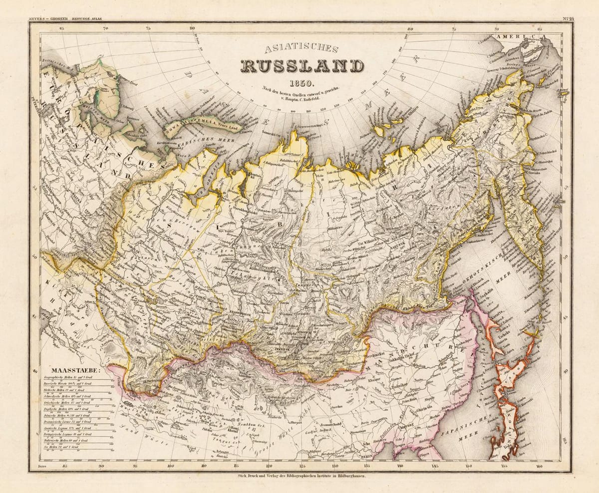 antiguo mapa de Rusia