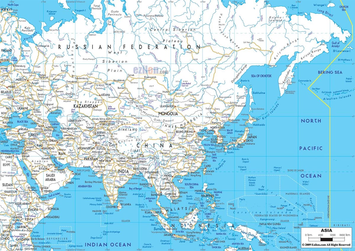 mapa de carreteras de Rusia