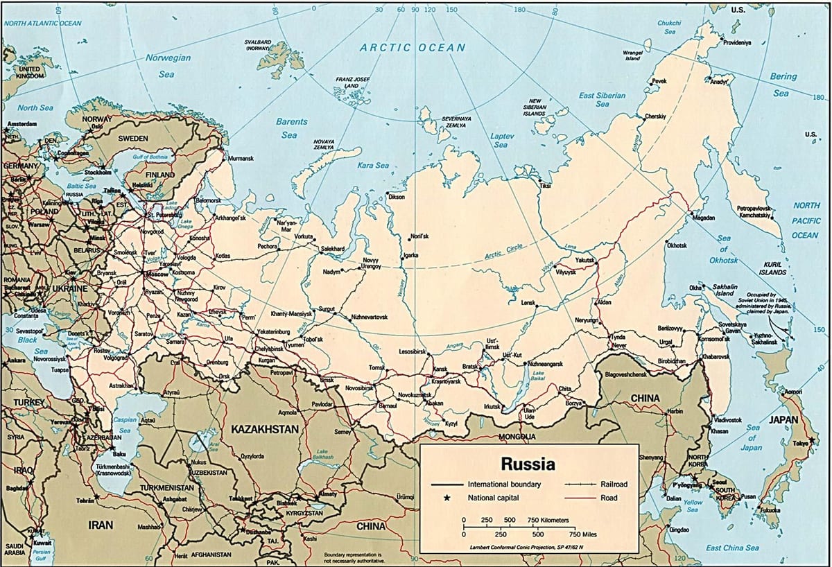 el mapa de Rusia