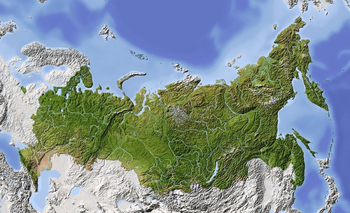 mapa satélite de Rusia