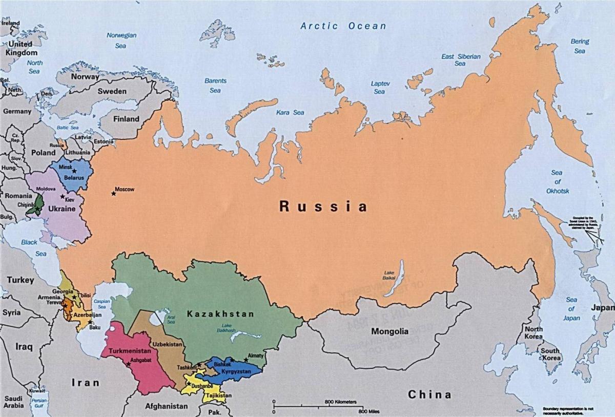 Ruso continente mapa