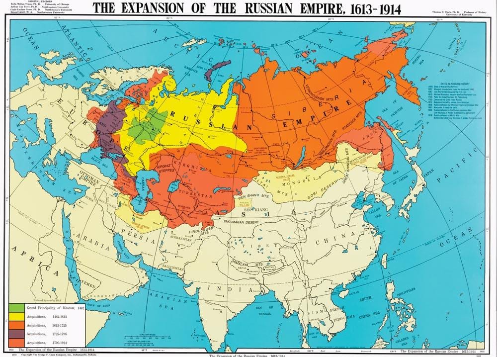 mapa de Rusia 1914