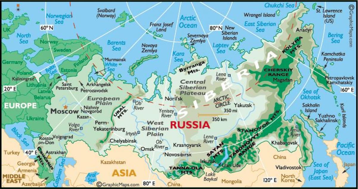 mapa de Rusia de viaje