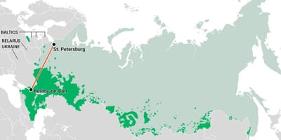 Mapa de la agricultura rusa