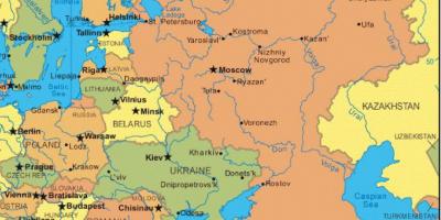 Europa oriental y Rusia mapa