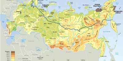 Mapa físico de Rusia