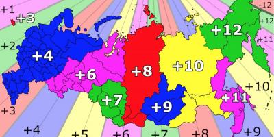 El tiempo de las zonas de Rusia mapa