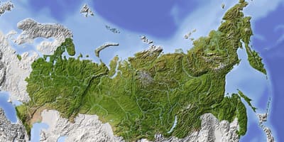 Mapa satélite de Rusia