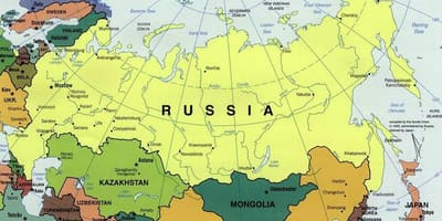 Mapa de Rusia y de los países vecinos